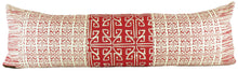 Load image into Gallery viewer, Mirrored in Red & Gray 16"x 48" jumbo lumbar pillow