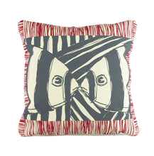 Load image into Gallery viewer, "Mirrored" in Red & Gray- 18" x 18" pillow