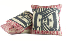 Load image into Gallery viewer, Mirrored in Red & Gray 16"x 48" jumbo lumbar pillow