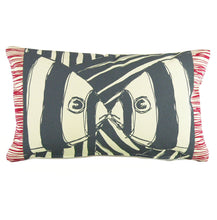 Load image into Gallery viewer, "Mirrored" in Red & Gray- 12" x 20" pillow