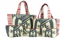 Load image into Gallery viewer, "Mirrored" in Red & Gray- Fat Bottom Bag- Medium