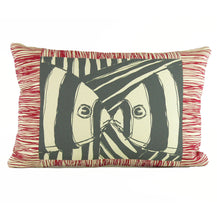 Load image into Gallery viewer, &quot;Mirrored&quot; in Red &amp; Gray- 16&quot; x 24&quot; pillow
